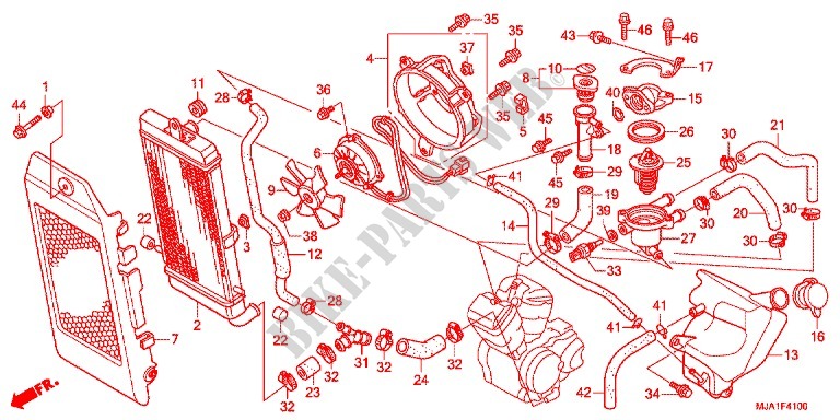 RADIATEUR (VT750CA/CS/C2B) pour Honda SHADOW VT 750 ABS TWO TONE de 2012