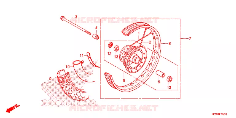 ROUE AVANT Honda MOTO 110 CRF 2013  CRF110FD