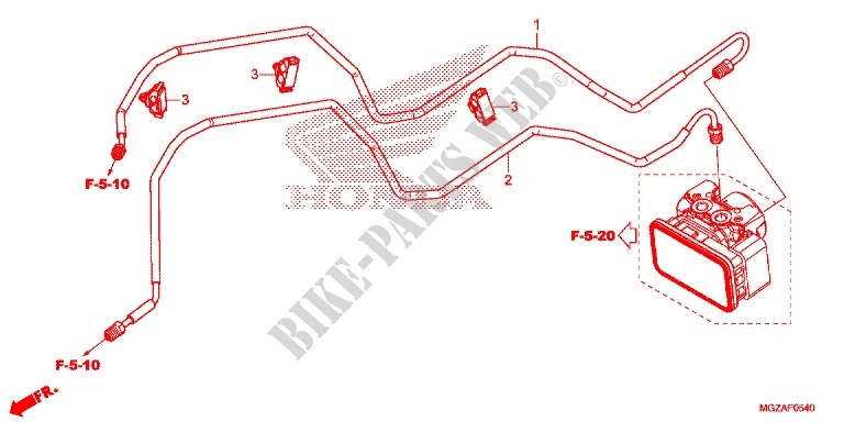 DURITE DE FREIN ARRIERE pour Honda CB 500F ABS BLACK de 2014