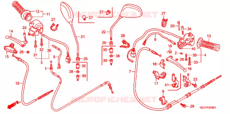 LEVIER DE GUIDON - CABLE - COMMODO Honda SCOOTER 50 ZOOMER 2007  NPS507