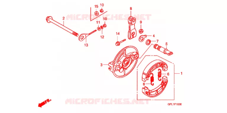 FLASQUE - MACHOIRES DE FREIN ARRIERE Honda MOTO 50 MONKEY 2007  Z50J7_M