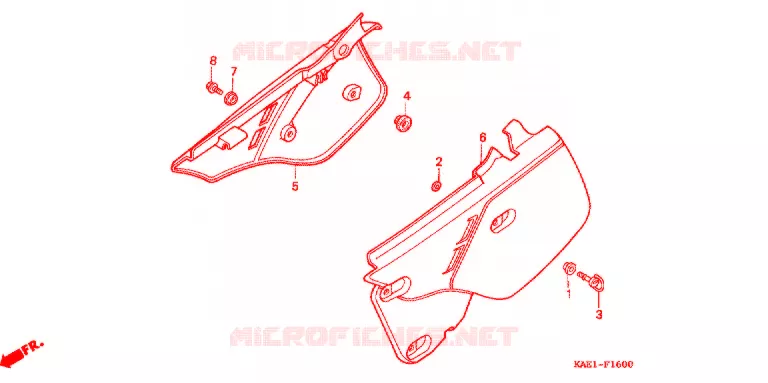 COUVERCLES LATERAUX Honda MOTO 250 CRM 1993  CRM250RP_2