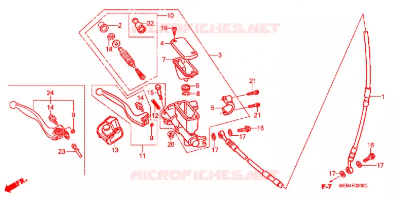 MAITRE CYLINDRE DE FREIN AVANT Honda MOTO 450 CRF 2004  CRF450R4