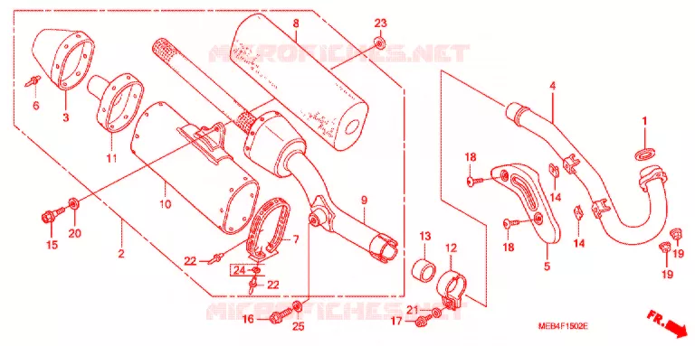 SILENCIEUX D'ECHAPPEMENT (CRF450R'04,'05) Honda MOTO 450 CRF 2004  CRF450R4