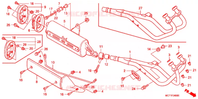 SILENCIEUX D'ECHAPPEMENT (FJS4002/3 FJS6001/2/3) Honda SCOOTER 400 SILVERWING 2003  FJS400A3