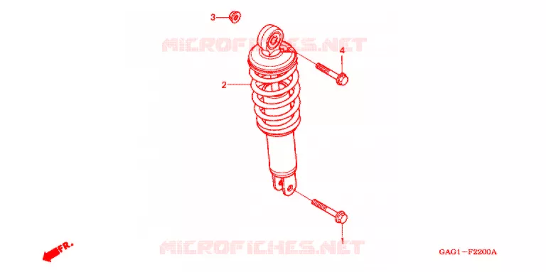 AMORTISSEUR ARRIERE Honda SCOOTER 50 GYRO 2000  TC50Y