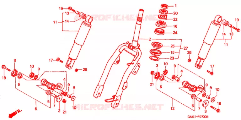 FOURCHE Honda SCOOTER 50 GYRO 2000  TC50Y