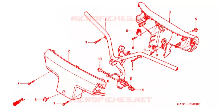GUIDON - CARENAGE Honda SCOOTER 50 GYRO 2000  TC50Y_W