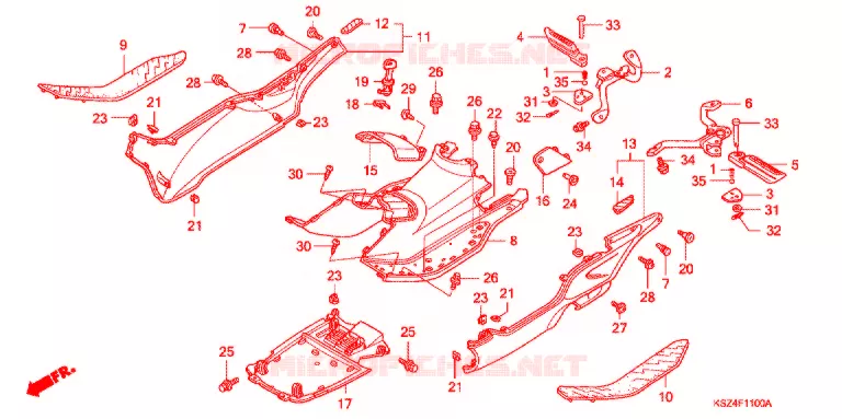 MARCHE PIEDS Honda SCOOTER 250 REFLEX 2004  NSS2504_A