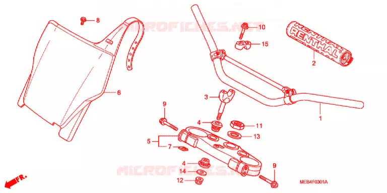 GUIDON - TE DE FOURCHE (CRF450R'04-'07) Honda MOTO 450 CRF 2004  CRF450R4