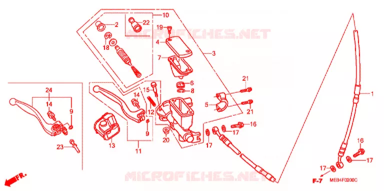 MAITRE CYLINDRE DE FREIN AVANT Honda MOTO 450 CRF 2004  CRF450R4