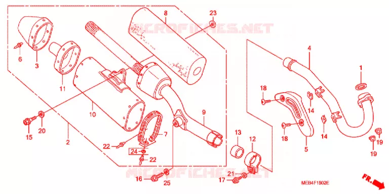 SILENCIEUX D'ECHAPPEMENT (CRF450R'04,'05) Honda MOTO 450 CRF 2004  CRF450R4