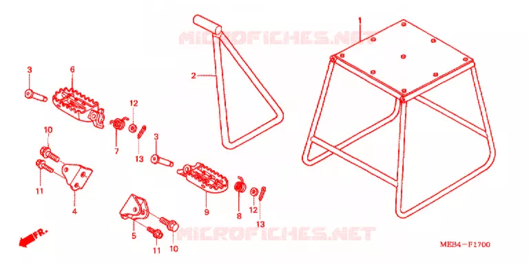 BEQUILLE - REPOSE PIEDS Honda MOTO 450 CRF 2002  CRF450R2