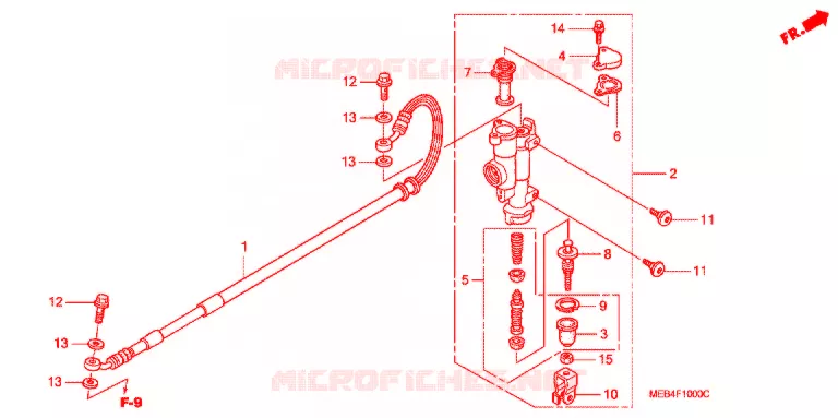 MAITRE-CYLINDRE DE FREIN ARRIERE Honda MOTO 450 CRF 2002  CRF450R2