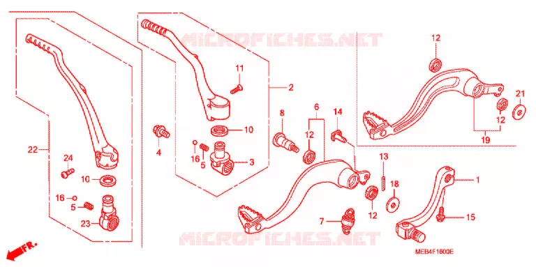 PEDALE - KICK Honda MOTO 450 CRF 2002  CRF450R2