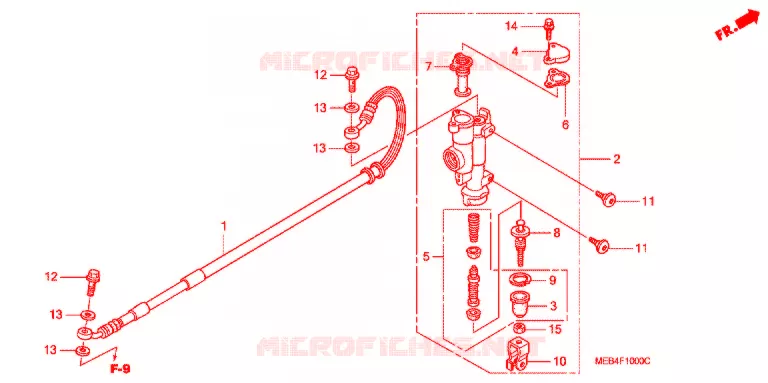 MAITRE-CYLINDRE DE FREIN ARRIERE Honda MOTO 450 CRF 2003  CRF450R3