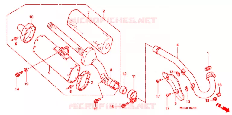SILENCIEUX D'ECHAPPEMENT (CRF450R'03) Honda MOTO 450 CRF 2003  CRF450R3