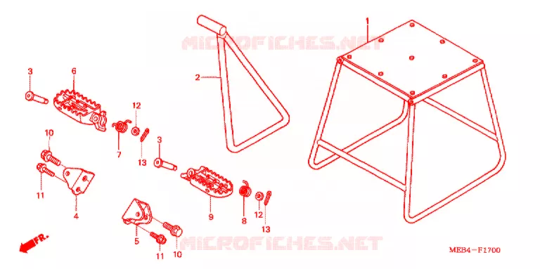 BEQUILLE - REPOSE PIEDS Honda MOTO 450 CRF 2005  CRF450R5