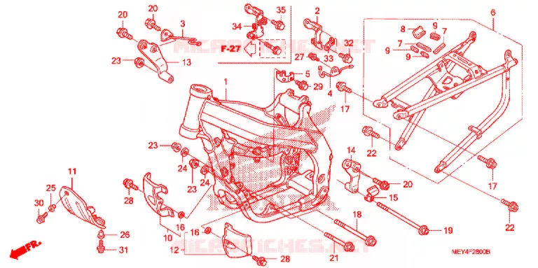 CADRE Honda MOTO 450 CRF 2005  CRF450X5