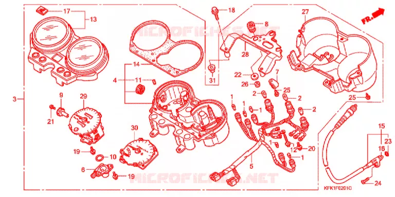 COMPTEUR (VTR2503,5,7) Honda MOTO 250 VTR 2003  VTR2503