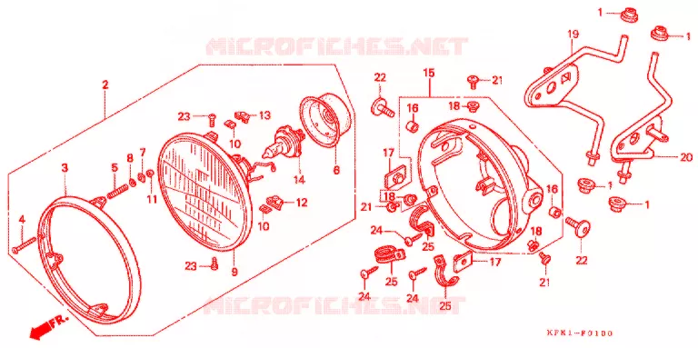 PHARE Honda MOTO 250 VTR 2004  VTR2503