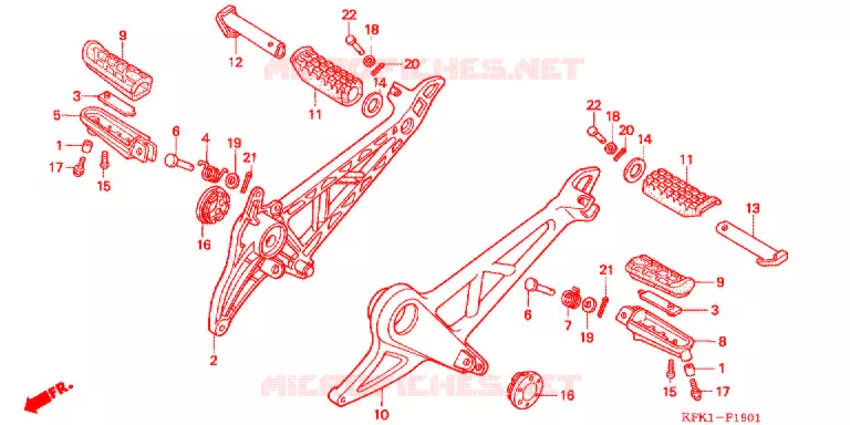 REPOSE PIED (VTR250Y,3,5,7) Honda MOTO 250 VTR 2003  VTR2503