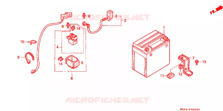 BATTERIE Honda MOTO 800 PC800 1996  PC800T