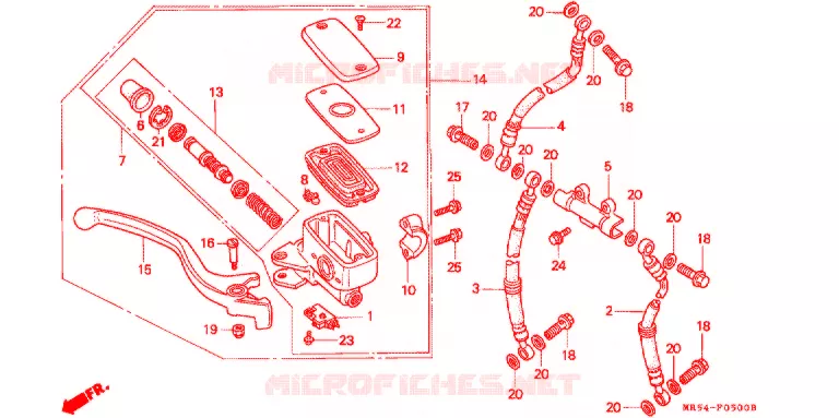 MAITRE CYLINDRE DE FREIN AVANT Honda MOTO 800 PC800 1996  PC800T