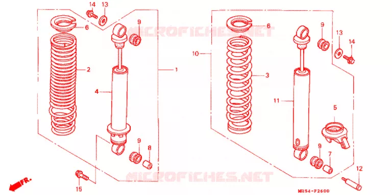 AMORTISSEUR ARRIERE Honda MOTO 800 PC800 1996  PC800T