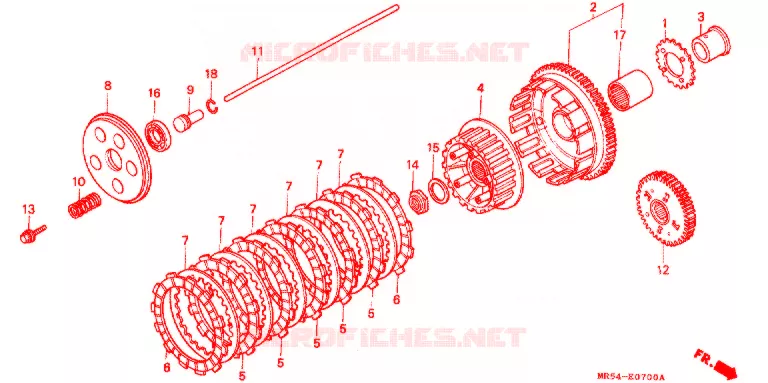 EMBRAYAGE Honda MOTO 800 PC800 1996  PC800T