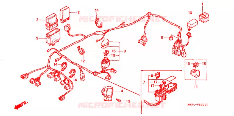 FAISCEAU DES FILS Honda MOTO 800 PC800 1996  PC800T