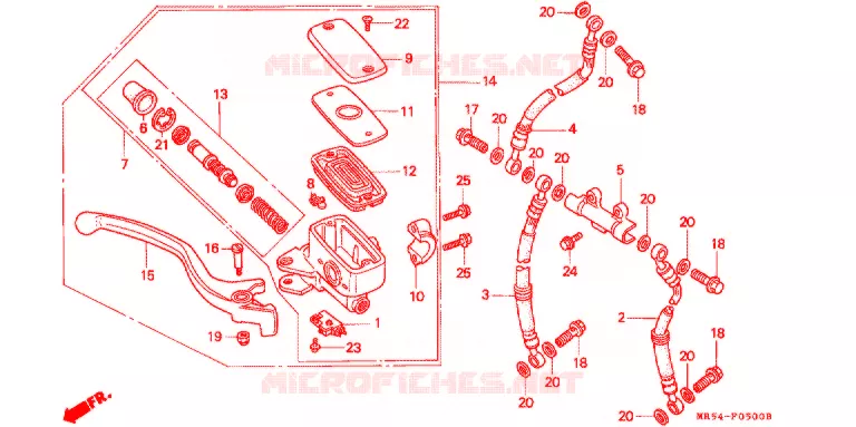 MAITRE CYLINDRE DE FREIN AVANT Honda MOTO 800 PC800 1996  PC800T