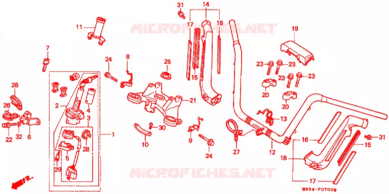 GUIDON Honda MOTO 1500 GOLD-WING 1990  GL1500SEL