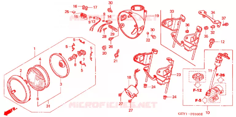 PHARE Honda MOTO 100 APE 2003  XZ1003