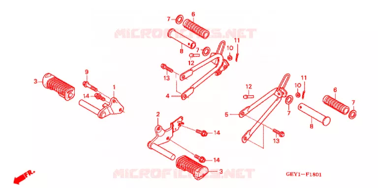 REPOSE PIED (XZ100) Honda MOTO 100 APE 2005  XZ1004