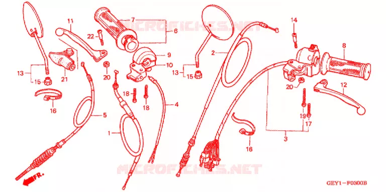 LEVIER DE GUIDON - CABLE - COMMODO Honda MOTO 50 APE 2005  XZ504