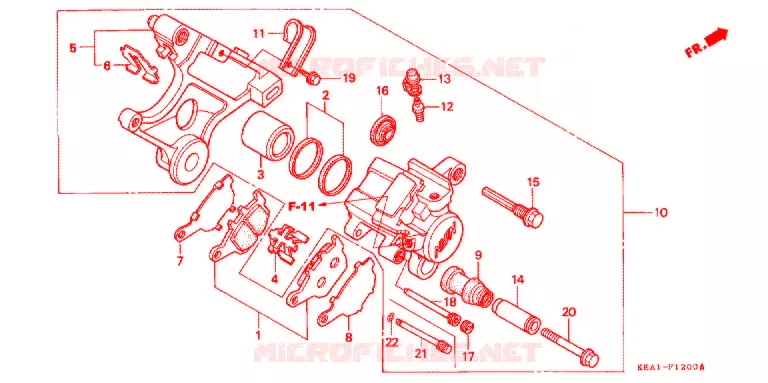 ETRIER DE FREIN ARRIERE Honda MOTO 250 HORNET 2004  CB250F3