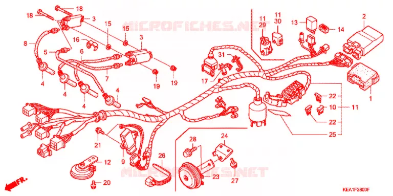 FAISCEAU DES FILS - BOBINE D'ALLUMAGE Honda MOTO 250 HORNET 2003  CB250F3