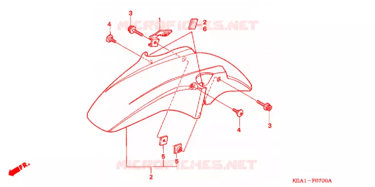 GARDE BOUE AVANT Honda MOTO 250 HORNET 2005  CB250F3