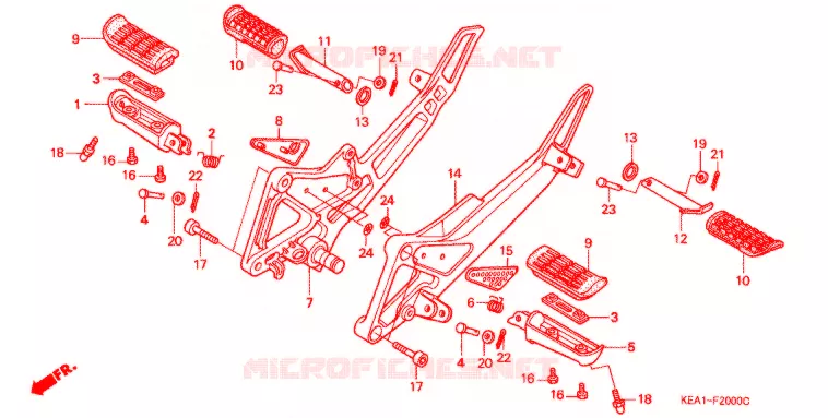 REPOSE PIED Honda MOTO 250 HORNET 2005  CB250F3