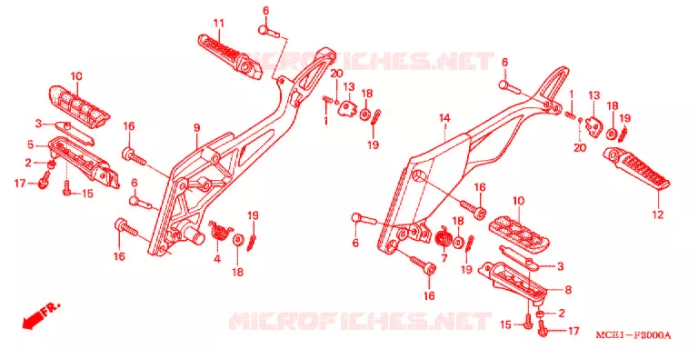 REPOSE PIED Honda MOTO 400 CB 2001  CB400SF1