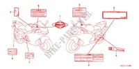 ETIQUETTE DE PRECAUTIONS pour Honda CBR 600 RR de 2004