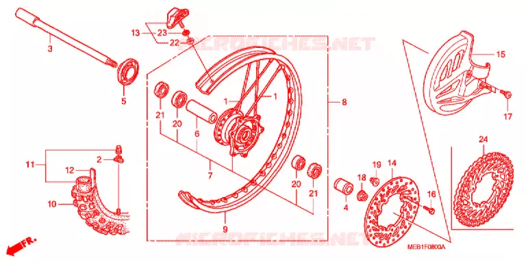 ROUE AVANT Honda MOTO 450 CRF 2003  CRF450R3