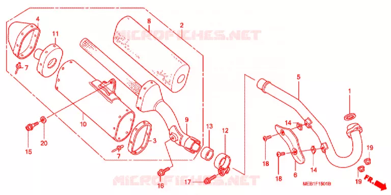 SILENCIEUX D'ECHAPPEMENT (CRF450R3) Honda MOTO 450 CRF 2003  CRF450R3