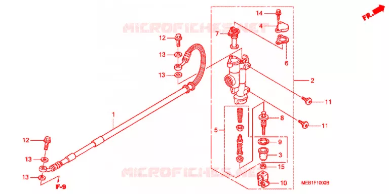 MAITRE-CYLINDRE DE FREIN ARRIERE Honda MOTO 450 CRF 2004  CRF450R4