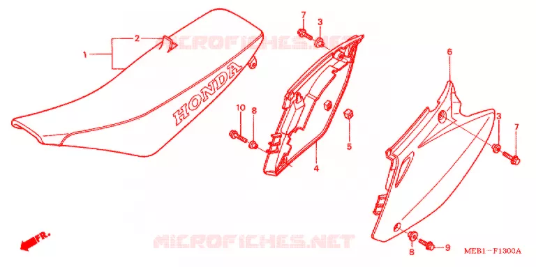 SIEGE/COUVERCLE LATERAL  Honda MOTO 450 CRF 2004  CRF450R4