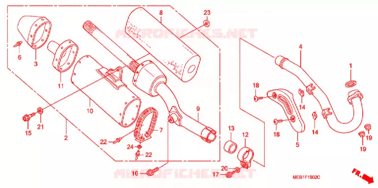 SILENCIEUX D'ECHAPPEMENT  Honda MOTO 450 CRF 2005  CRF450R5