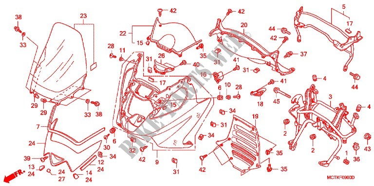 CARENAGE AVANT (FJS400A/D/FJS600A/D5 8) pour Honda SILVER WING 400 ABS de 2005