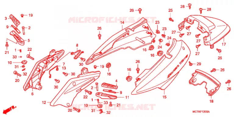 CARENAGE ARRIERE (FJS400A/D/FJS600A/D5-8) Honda SCOOTER 400 SILVERWING 2005  FJS400D5