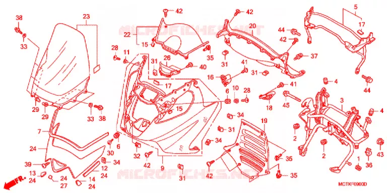 CARENAGE AVANT (FJS400A/D/FJS600A/D5-8) Honda SCOOTER 400 SILVERWING 2005  FJS400D5